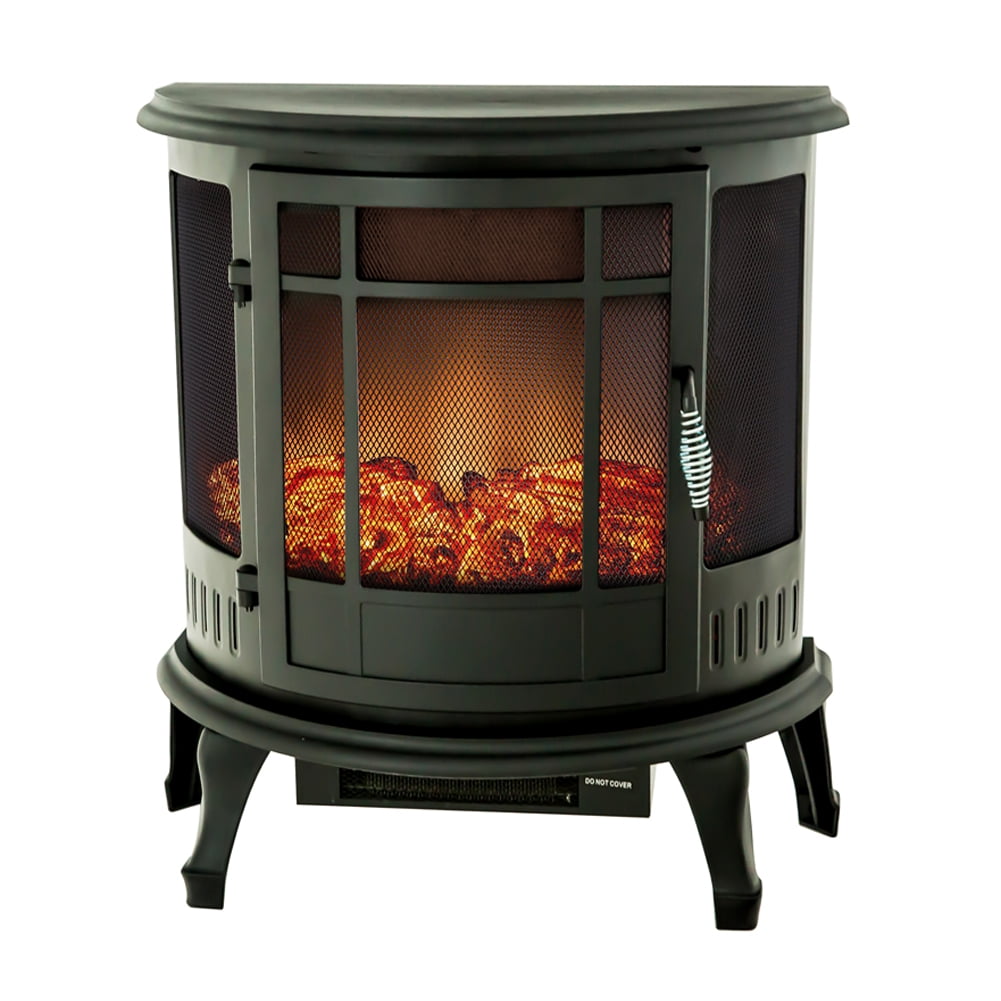 Grand Aspirations 24 5200 BTU 1500 Watt Infrared Electric Freestanding  Fireplace with Remote (Mesh Black) - Walmart.com