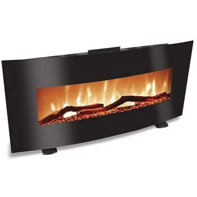 Grand Aspirations 34” Belmont Curved Panel Electric Fireplace Heater