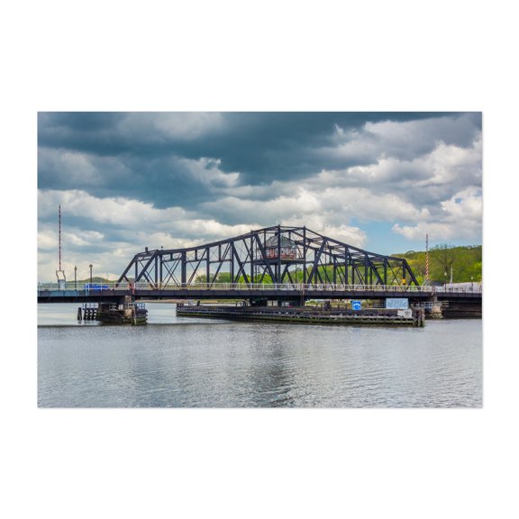 The Grand Avenue Bridge No. 2 - New Haven Connecticut Photography Bridge Waterfall Architecture Harbor Scenic Travel Poster Landscape Unframed Wall Art Print 4 x 6 inches