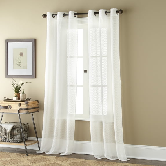 Grand Avenue Clipped Diamond Window Curtain Panel