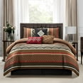 Grand Avenue Red Geometric California King Comforter Set, 7 Piece