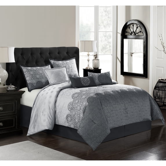 Grand Avenue Indio 7 Piece Medallion Jacquard Comforter Set California King