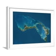 thumbnail image 1 of Art.com Grand Bahama and Abaco Islands, Bahamas, Satellite Image Photographic Print, White Frame Wall Art, 29" x 23", 1 of 5