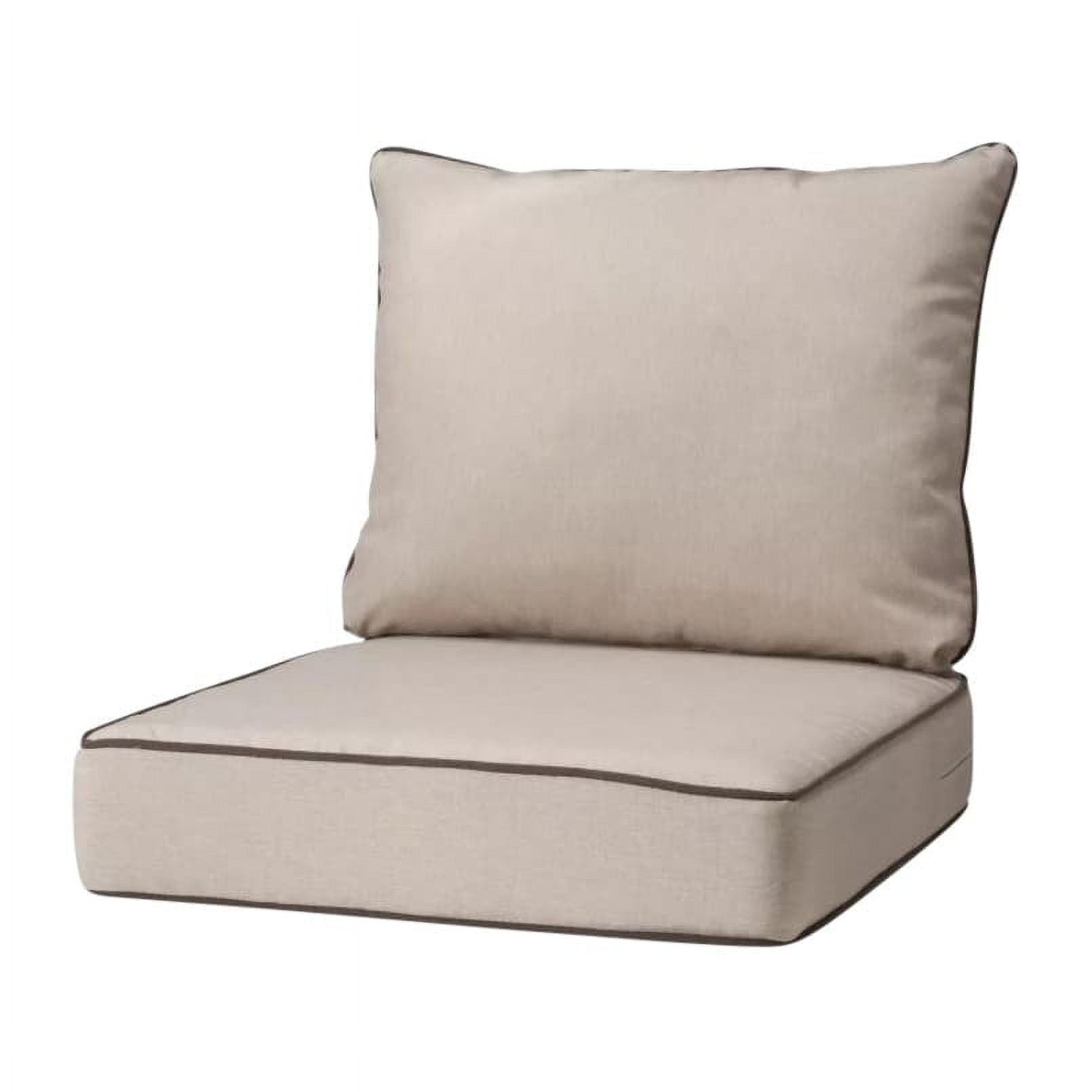 Haven Way 26-in x 23-in 2-Piece Linen Deep Seat Patio Chair Cushion in the  Patio Furniture Cushions department at