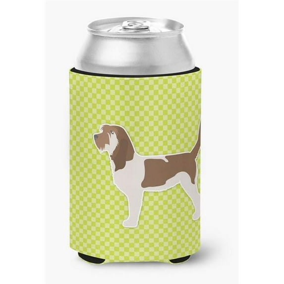 Grand Basset Griffon Vendeen Checkerboard Green Can or Bottle Hugger