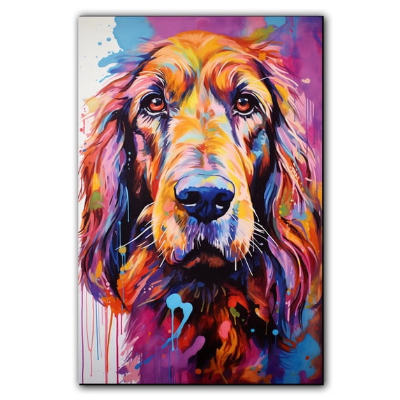 Grand Basset Griffon Vendeen Dog Gift - Art Bedroom - Graffiti Dog Wall Art For Living Room Large Size Modern Home Wall Decor Abstract Canvas Wall Art Ready to Hang Size 11''x17'', 24''x36''