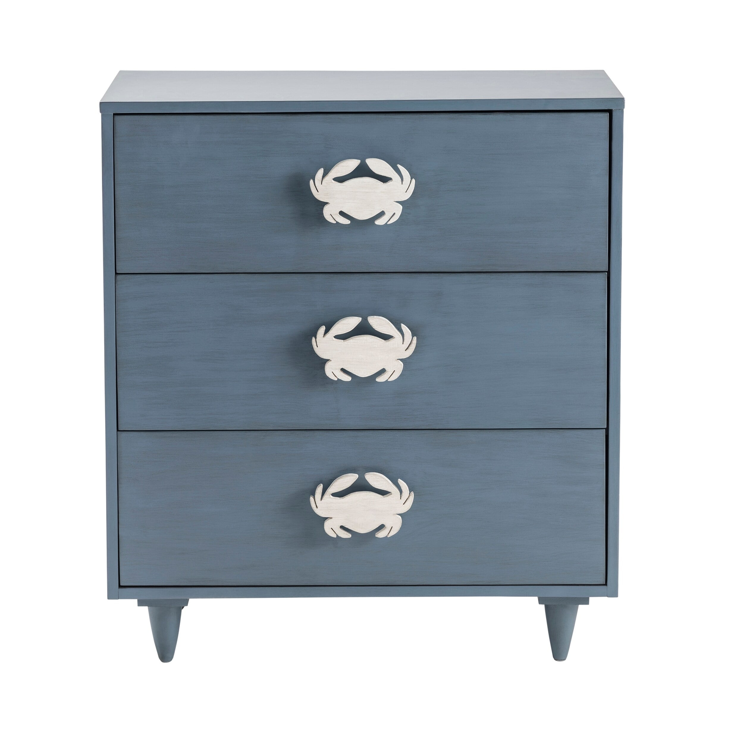 Grand Bay Blue and White Acacia Wood Coastal Chest