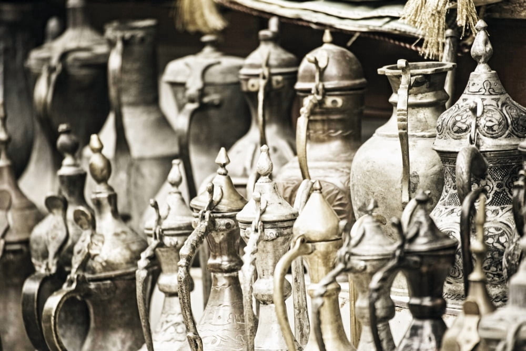 Grand Bazaar Istanbul Turkey Close-Up Of Turkish Teapots Canvas Art - Carson Ganci Design Pics (19 x 12)