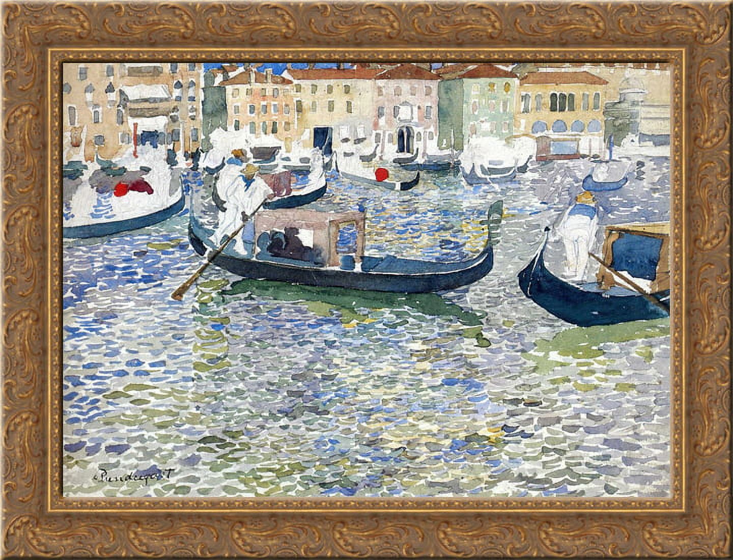 Grand Canal, Venice 24x20 Gold Ornate Wood Framed Canvas Art by ...