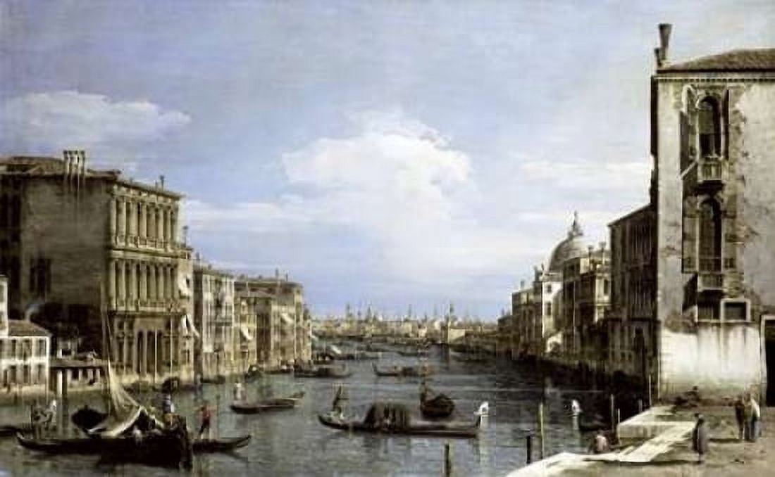 Grand Canal Venice From Camp0 Di San Vio Canvas Art - Canaletto (12 x 18)
