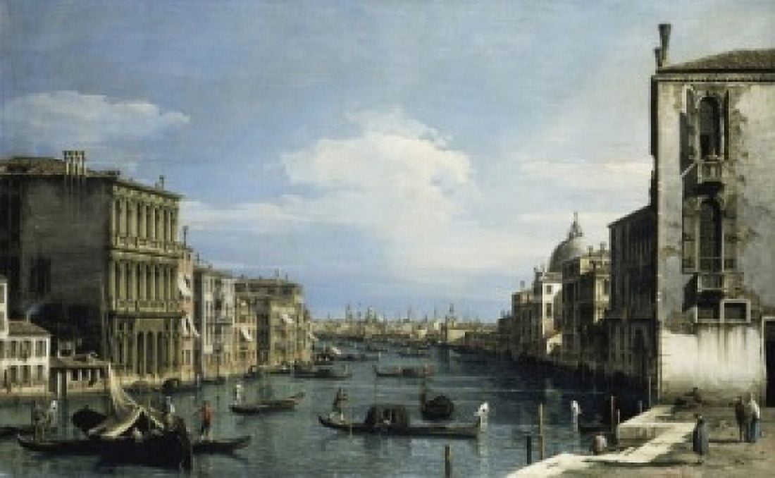 Grand Canal Venice from Camp di San Vio Giovanni Antonio C Canaletto (169-1768Italian) Canvas Art - Giovanni Antonio C Canaletto (24 x 36)