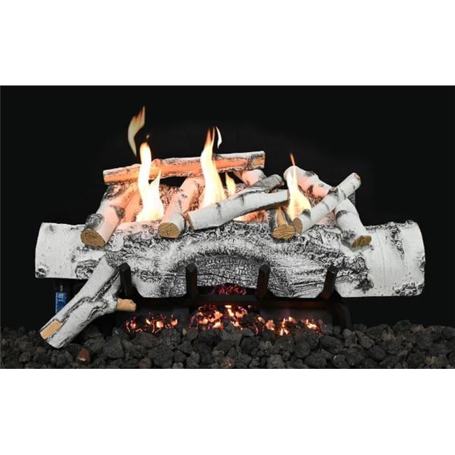 30-Inch Aspen Birch Refractory Log Set with Steel Reinforcement