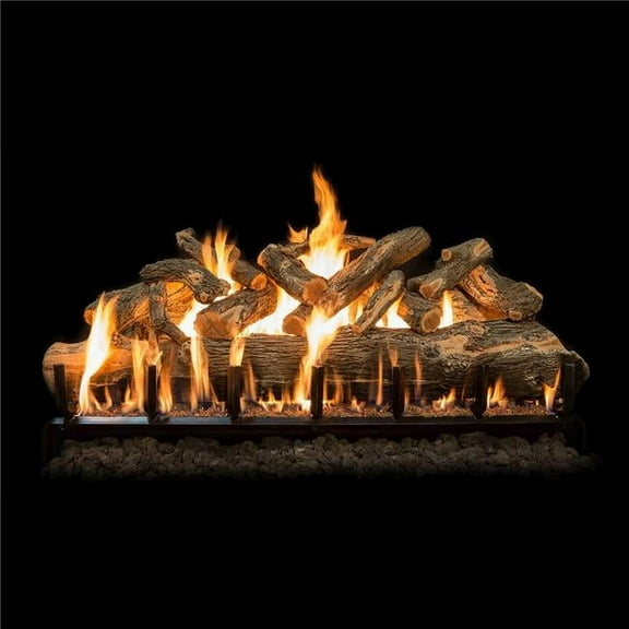 Grand Canyon JUMBOSLIMAWO36LOGS 36 in. Arizona Weathered Oak Jumbo Slim Vented Gas Logs - 11 Piece