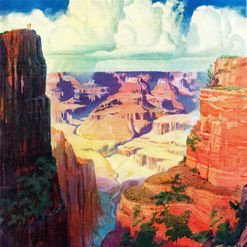 Grand Canyon Multicolor Landscape Canvas Print, 40" x 40"
