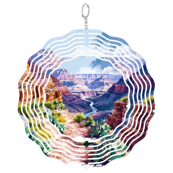 Grand Canyon Arizona View 3D Wind Spinner Stainless Steel Kinetic Yard Art Nature Garden Decor South Rim Gift