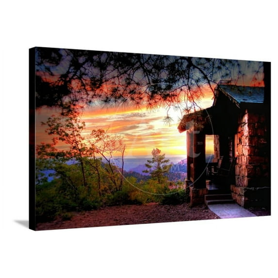 Grand Canyon Cabin, Scenic Stretched Canvas Wall Art by Tim Oldford Sold by ArtCom