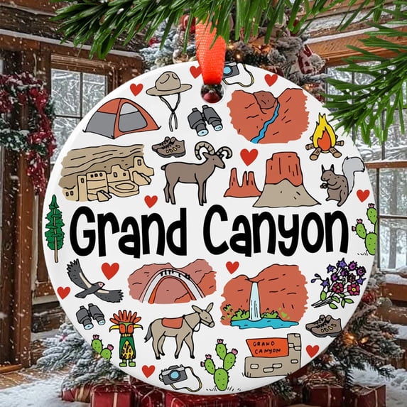 Grand Canyon Christmas Ornament, Ceramic, Acrylic, Special Keepsake for Mother, Valentine Gift, Seasonal Festival, Commemorative 2025, Holiday Tree Decoration