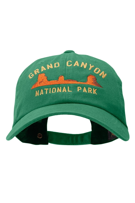 Grand Canyon Embroidered Unstructured Pigment Dyed Cotton Cap - Kelly Green OSFM