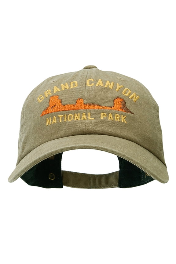Grand Canyon Embroidered Unstructured Pigment Dyed Cotton Cap - Khaki OSFM
