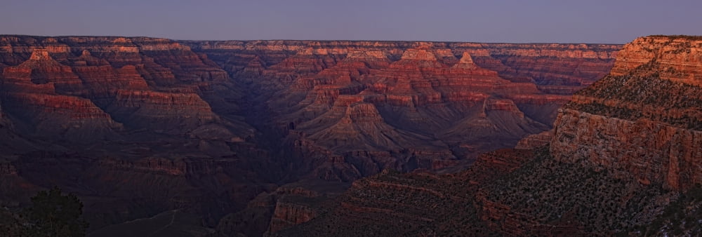 Grand Canyon From The South Rim At Dusk Arizona Canvas Art - Robert Postma Design Pics (23 x 8)
