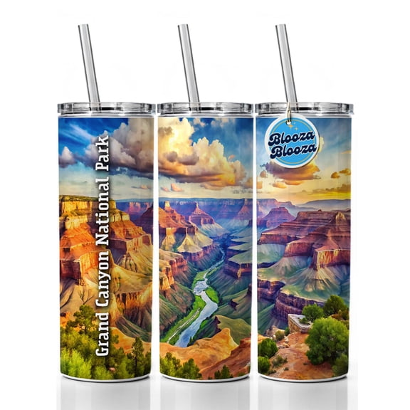 Grand Canyon National Park Arizona 20oz Insulated Water Bottle Skinny Tumbler Includes Straw