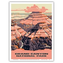 Grand Canyon National Park - Arizona - National Park Service - Vintage Travel Poster by Work Projects Administration c.1938 - Master Art Print (Unframed) 9in x 12in