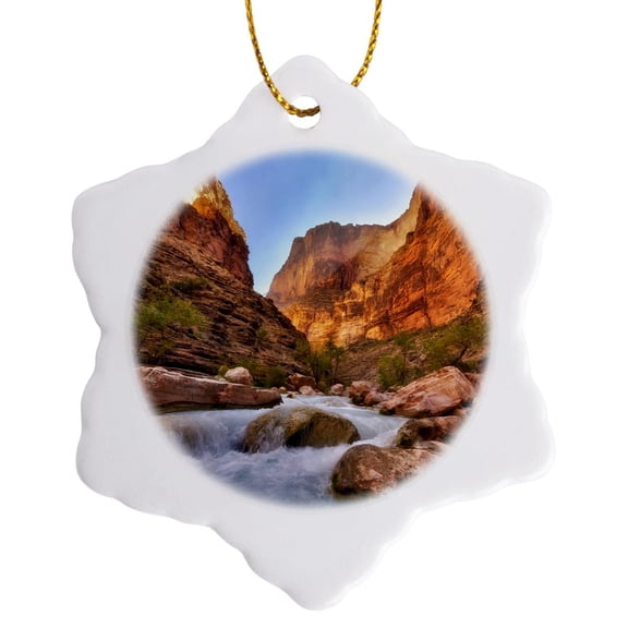 3drose, Grand Canyon National Park, Arizona, Usa, 3 inch Snowflake Porcelain Ornament