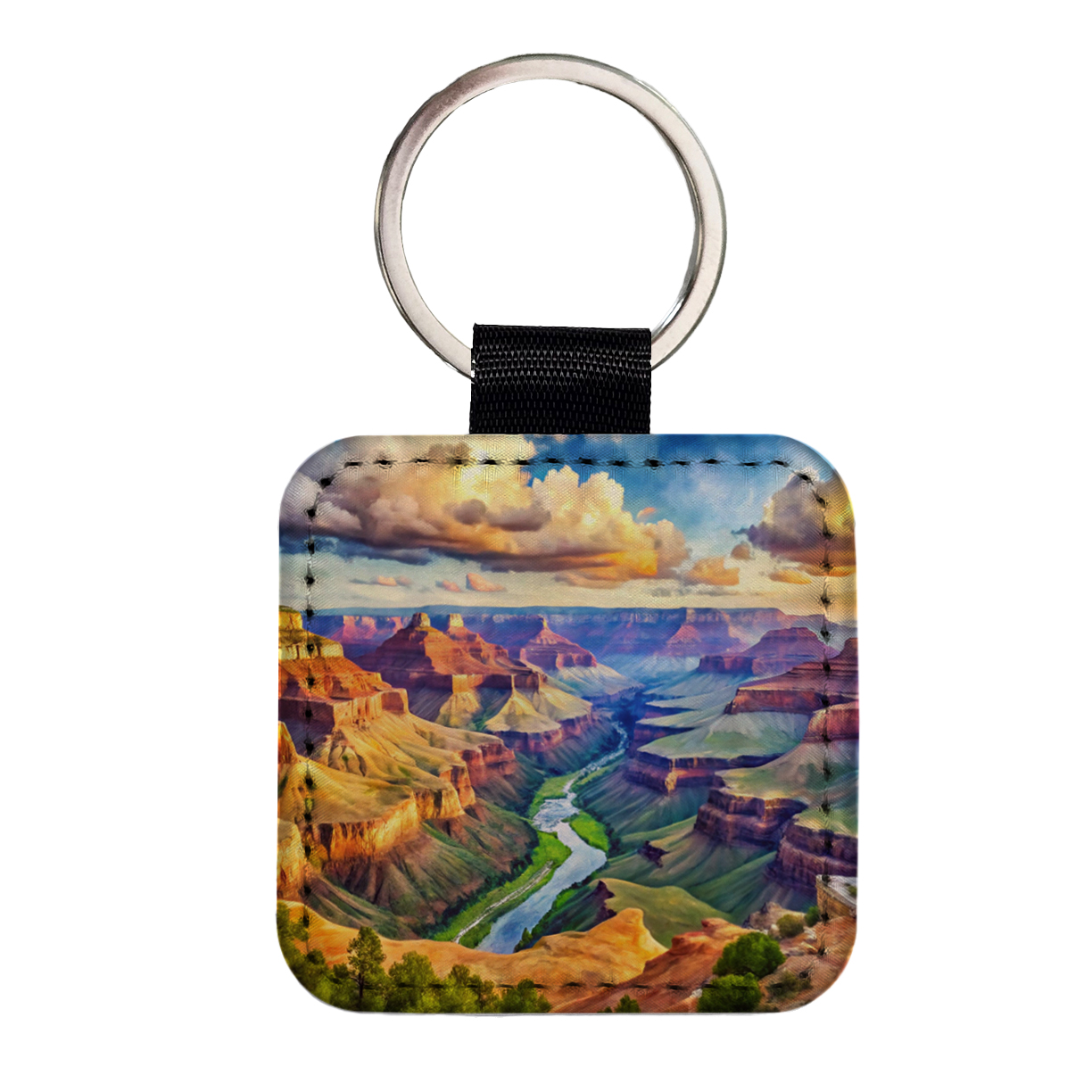 Grand Canyon National Park Arizona Watercolor Style Faux Leather Square ...