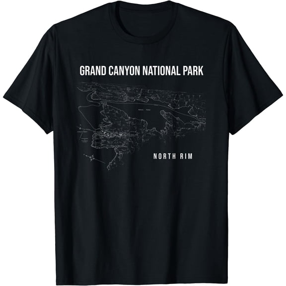 Grand Canyon National Park North Rim Map T-Shirt