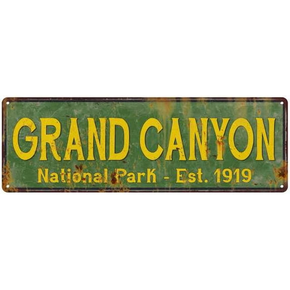 Grand Canyon National Park Rustic Metal 6x18 Sign Cabin Wall Decor 206180057037