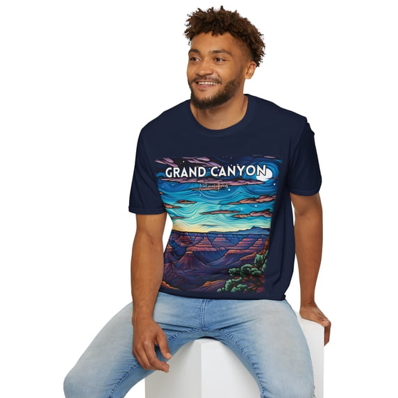 Grand Canyon Night Sky Abstract T-Shirt - Geometric Nature - Scacco Matto