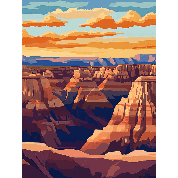 Grand Canyon Sunset Landscape Canvas Print/Wall Art Suitable for Living RoomOffice Hotel and Restaurant Decoration.