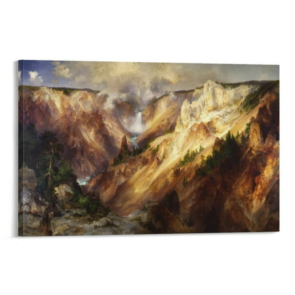 The Grand Canyon of By Thomas Moran Art Prints Paintings Canvas Poster Wall Art Poster Scroll Canvas Painting Picture Living Room Decor Home 20x30inch(50x75cm)