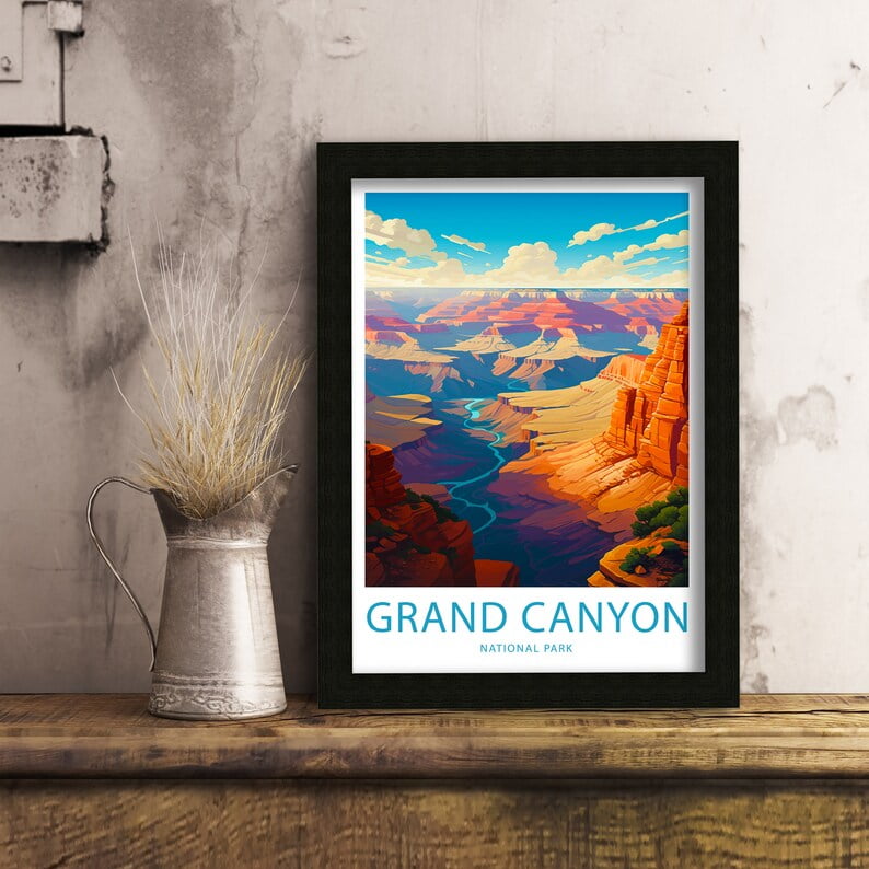 Grand Canyon Travel Print Wall Art, USA Poster Gift, Grand Canyon Wall