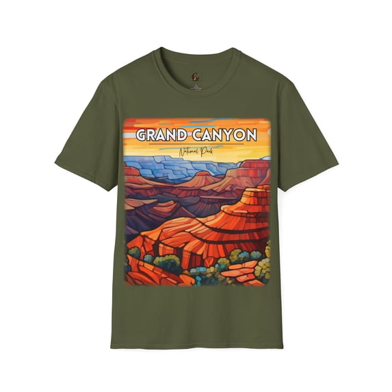Grand Canyon Warm Hues Abstract T-Shirt - Geometric Nature - Scacco Matto
