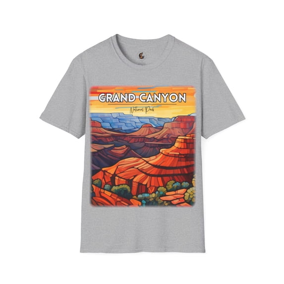 Grand Canyon Warm Hues Abstract T-Shirt - Geometric Nature - Scacco Matto