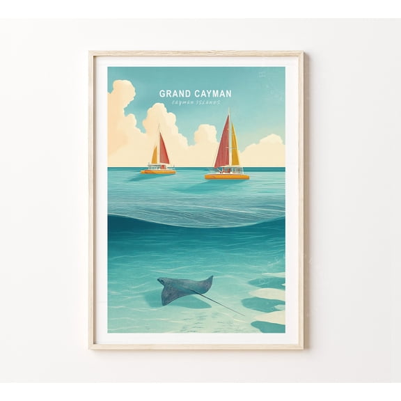 Grand Cayman Cayman Islands Minimalist Travel Home Decor