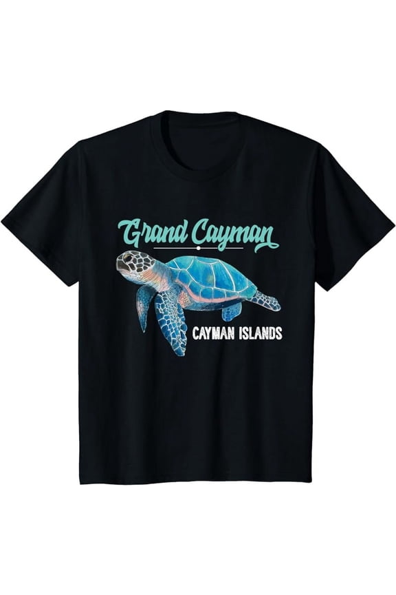 Grand Cayman Islands Turtle Tuna Stingray Blue Souvenir Gift T-Shirt
