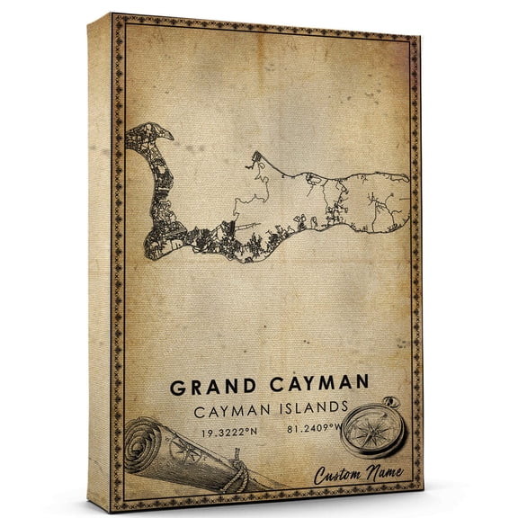 Grand Cayman Map Poster, Cayman Islands Map Art Poster, Canvas, Grand Cayman Map City vintage Poster, Street Map Artwork Poster, Grand Cayman Map Canvas - 89AZ791