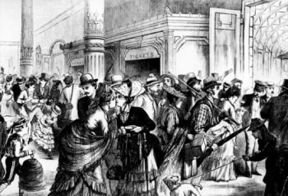 Grand Central Station shown here when it was called the Depot in 1873 Canvas Art - (24 x 36)