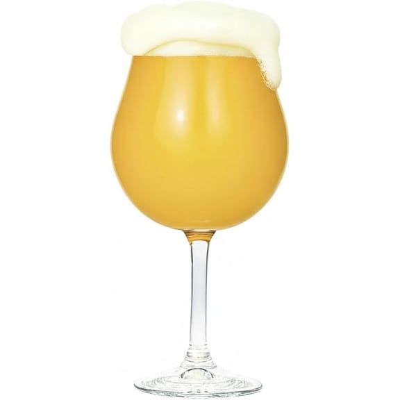 The Grand Charente 17 oz Stemmed Beer Glass - USA Made Non-Nucleated, No Imprint Cup - Beer Glasses for Craft Beer, IPA, Stout - Ideal Barware Gifts for Men and Man Cave