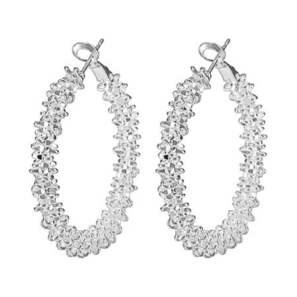 Silver Plated Circular Shaped Earrings