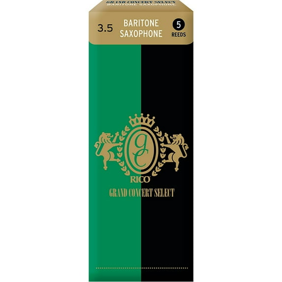 Rico Grand Concert Select Baritone Saxophone Reeds, Strength 3.5, 5-pack