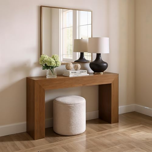 Grand Console Table, 66 Inch Modern Solid Wood Sofa Table, Narrow ...