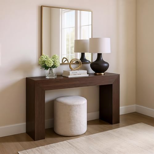 Grand Console Table, 66 Inch Modern Solid Wood Sofa Table, Narrow ...