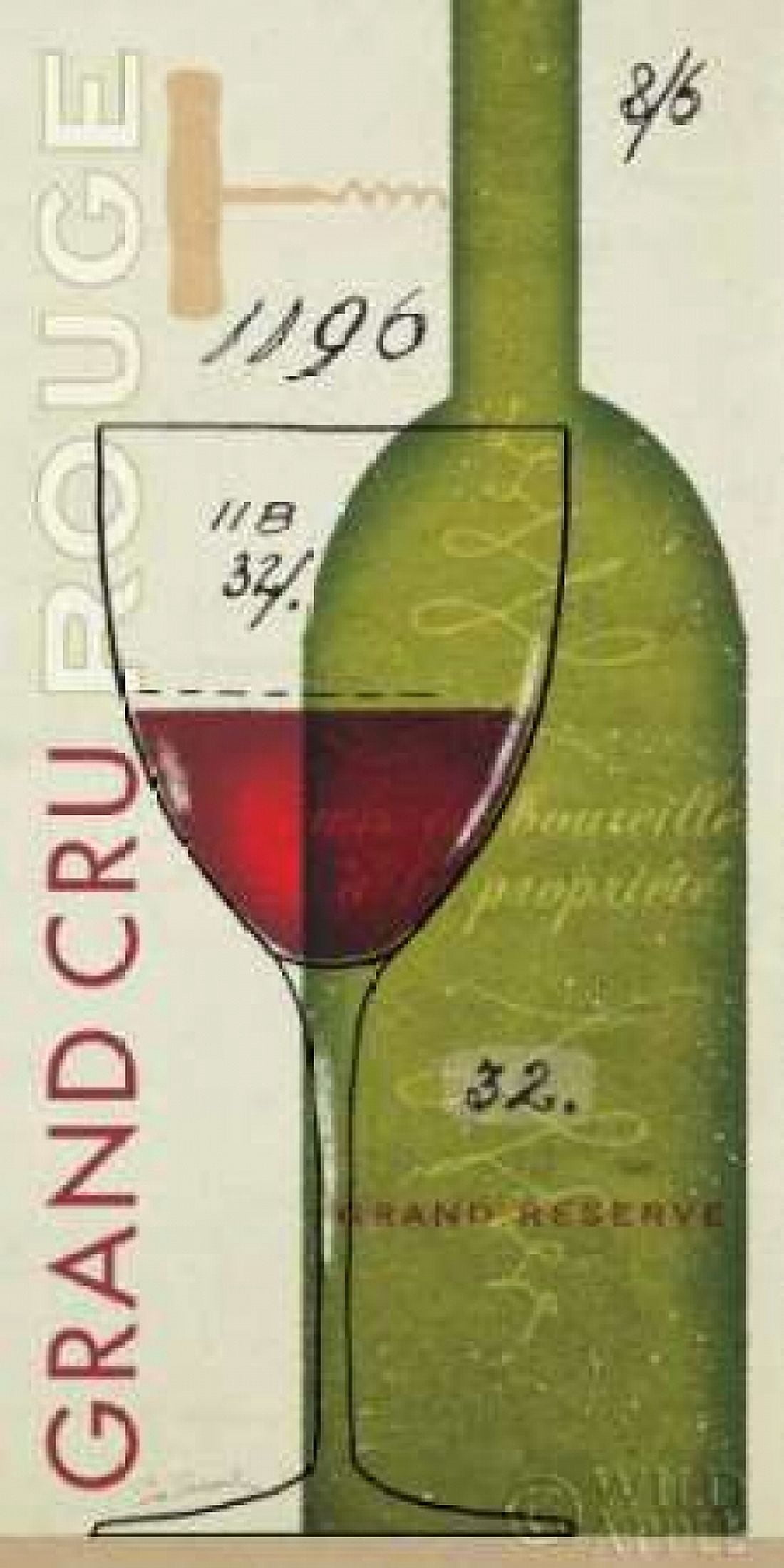 Grand Cru Rouge Canvas Art - Sue Schlabach (24 x 48)