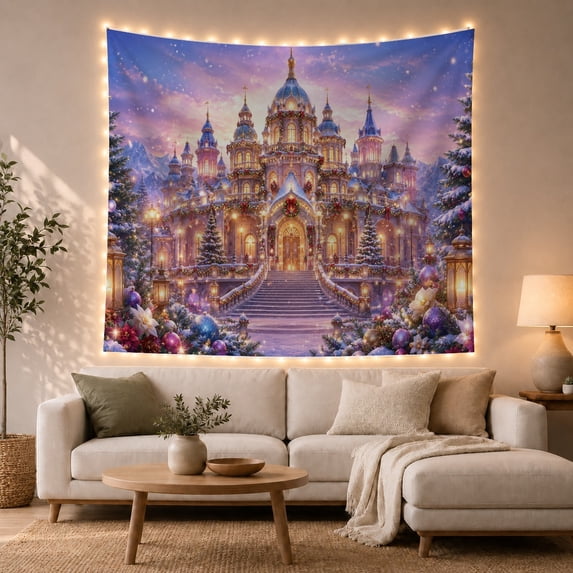 Grand Fairy Tale With Castle As Designed Multiple, Mystical Fantasy for Space Lovers, Galaxy Room Decor, Christmas Gift, Tapestry Wall Hanging for Bedroom and Dorm