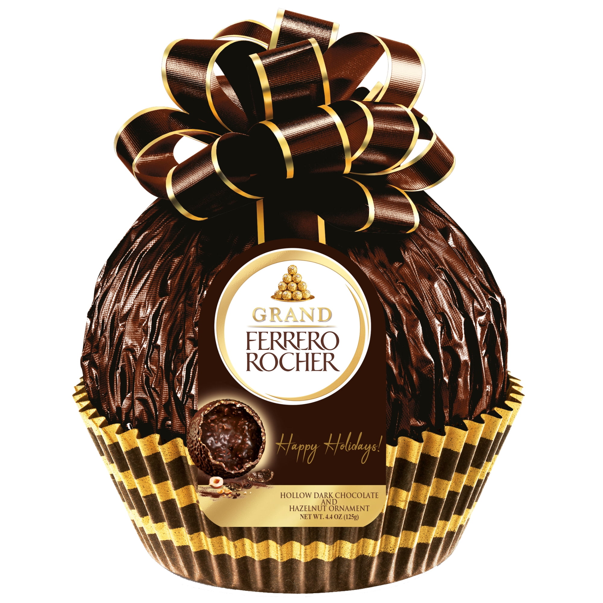 Grand Ferrero Rocher, Premium Gourmet Dark Chocolate Hazelnut, Chocolate For Gifting, 4.4 oz
