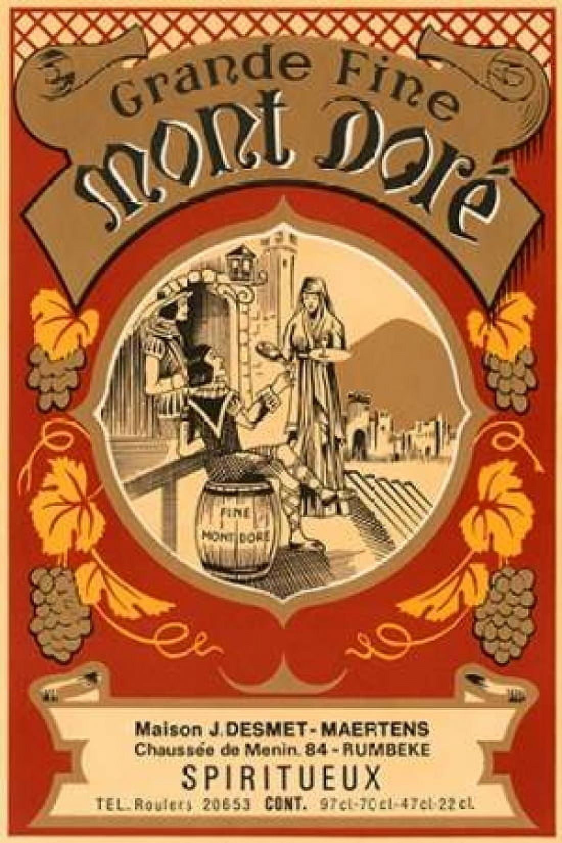 Grand Fine Mont Dore Spiritueux Canvas Art - Vintage Booze Labels (24 x 36)