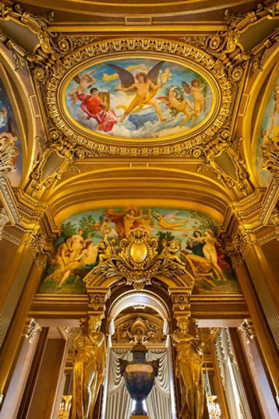 Grand Foyer in Palais Garnier Opera House Canvas Art - Brian Jannsen DanitaDelimont (18 x 27)